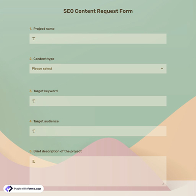 SEO Content Request Form