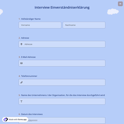 Interview Einverständniserklärung