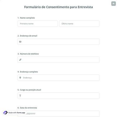 Formulário de Consentimento para Entrevista