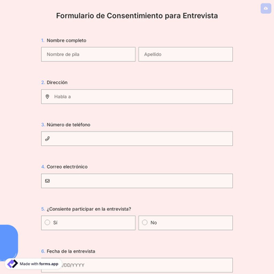 Formulario de Consentimiento para Entrevista