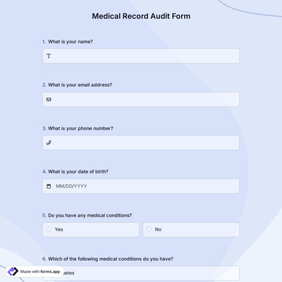 Medical Record Audit Form