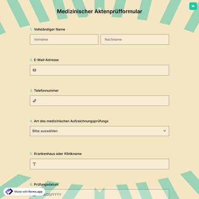Medizinischer Aktenprüfformular