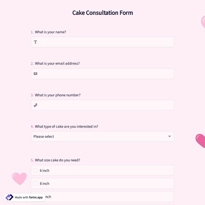 Cake Consultation Form