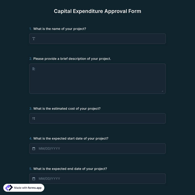 Capital Expenditure Approval Form