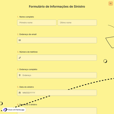 Formulário de Informações de Sinistro