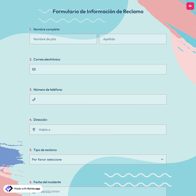 Formulario de Información de Reclamo