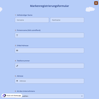 Markenregistrierungsformular
