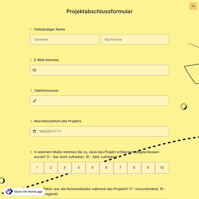 Projektabschlussformular