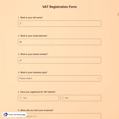 VAT Registration Form
