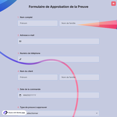 Formulaire de Approbation de la Preuve
