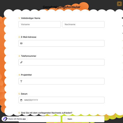 Genehmigungsformular