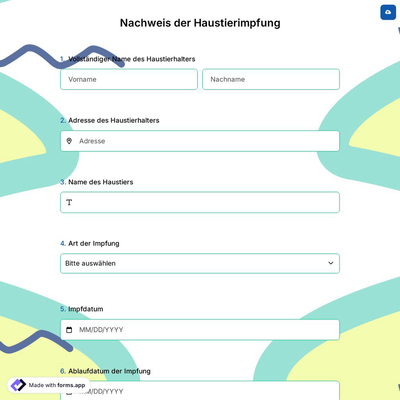 Nachweis der Haustierimpfung
