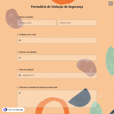 Formulário de Violação de Segurança