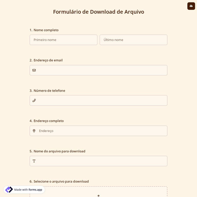 Formulário de Download de Arquivo