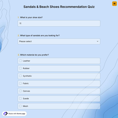 Sandals & Beach Shoes Recommendation Quiz