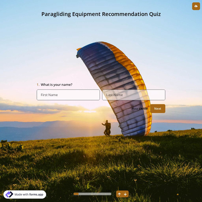 Paragliding Equipment Recommendation Quiz