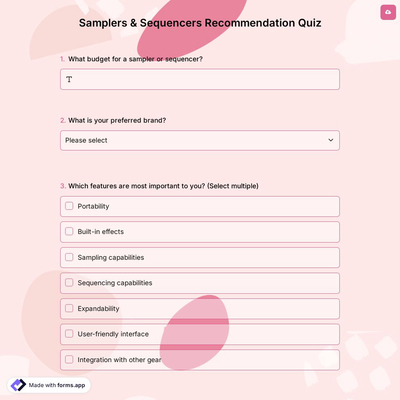 Samplers & Sequencers Recommendation Quiz