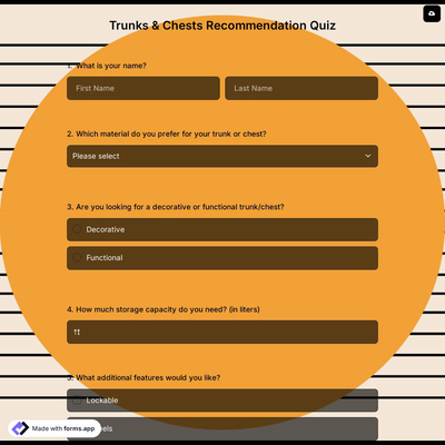 Trunks & Chests Recommendation Quiz