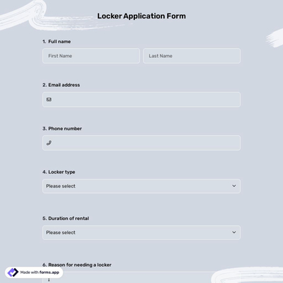 Locker Application Form