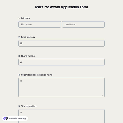 Maritime Award Application Form