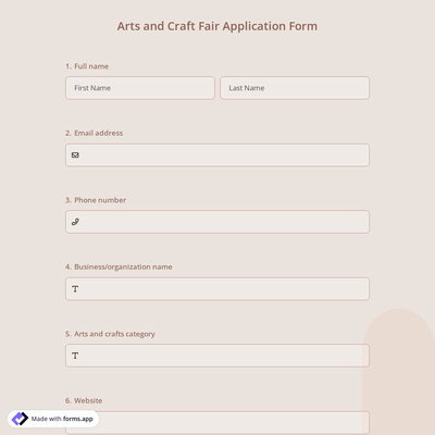Arts and Craft Fair Application Form