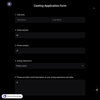 Casting Application Form