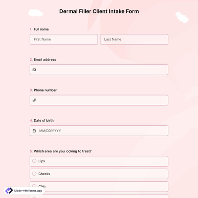 Dermal Filler Client Intake Form