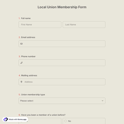 Local Union Membership Form