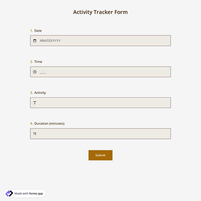 Activity Tracker Form