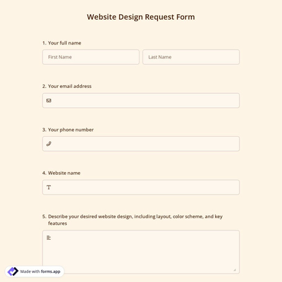 Website Design Request Form