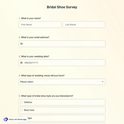 Bridal Shoe Survey