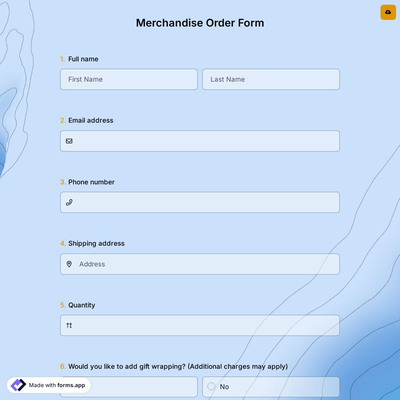 Merchandise Order Form