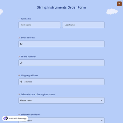 String Instruments Order Form