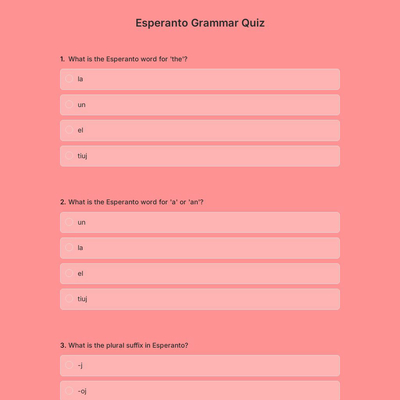 Esperanto Grammar Quiz