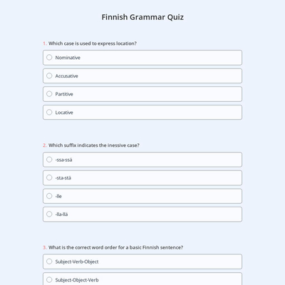 Finnish Grammar Quiz