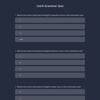 Czech Grammar Quiz