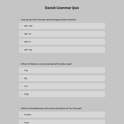 Danish Grammar Quiz