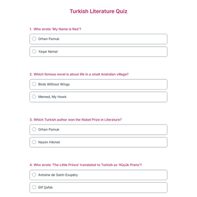 Turkish Literature Quiz
