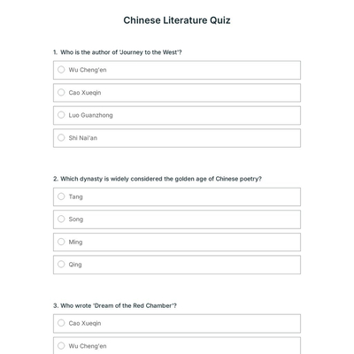 Chinese Literature Quiz