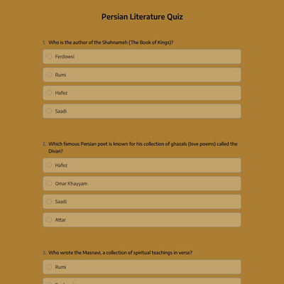 Persian Literature Quiz