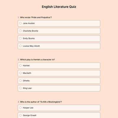 English Literature Quiz