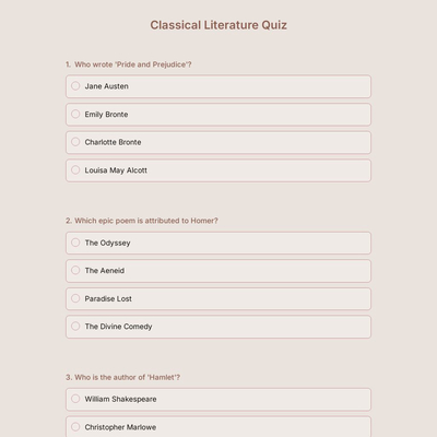 Classical Literature Quiz