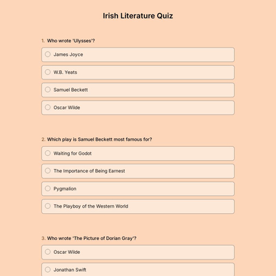 Irish Literature Quiz