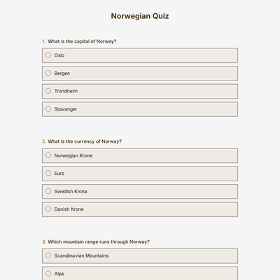 Norwegian Quiz