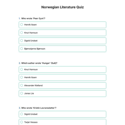 Norwegian Literature Quiz