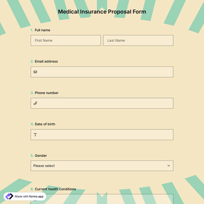 Medical Insurance Proposal Form