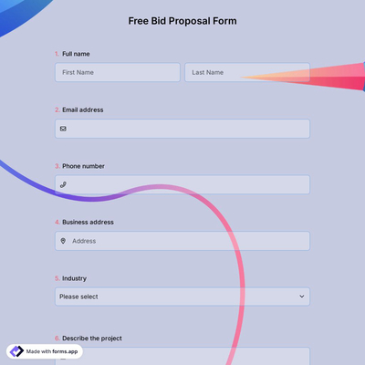 Free Bid Proposal Form