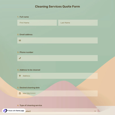 Cleaning Services Quote Form