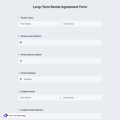Long-Term Rental Agreement Form
