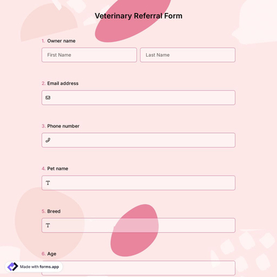 Veterinary Referral Form